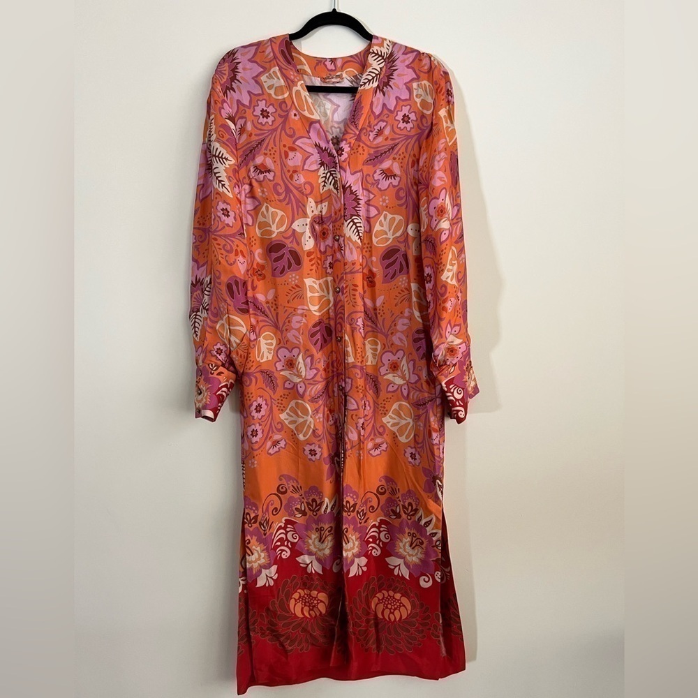 Alexis Button Down Caftan/Dress. Pristine Condition. Size M